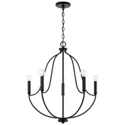 Capital Madison 25" Wide Matte Black 5-Light Chandelier