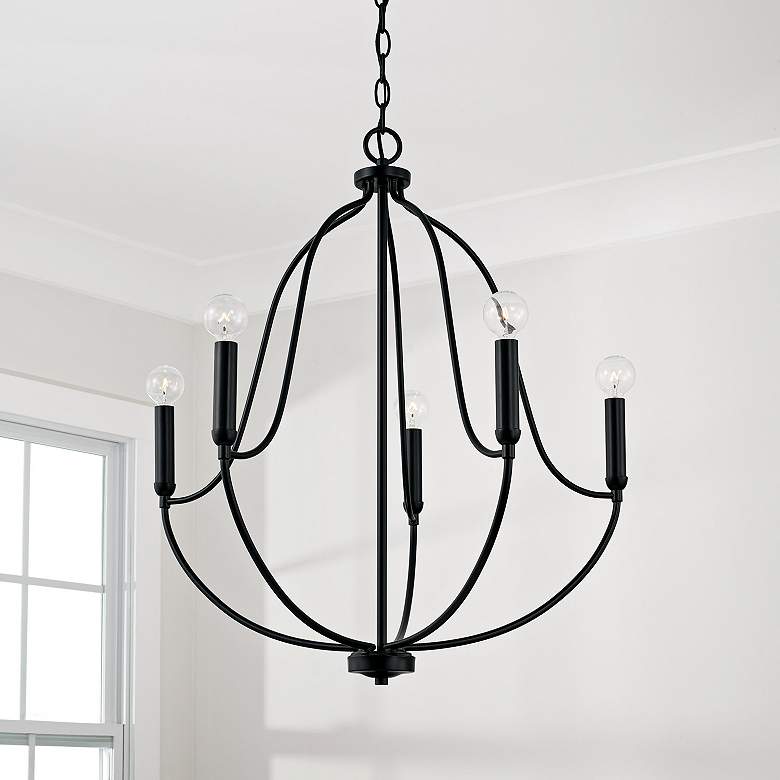 Image 4 Capital Madison 25" Wide Matte Black 5-Light Chandelier more views