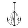 4_Capital Madison 25" Wide Matte Black 5-Light Chandelier more views