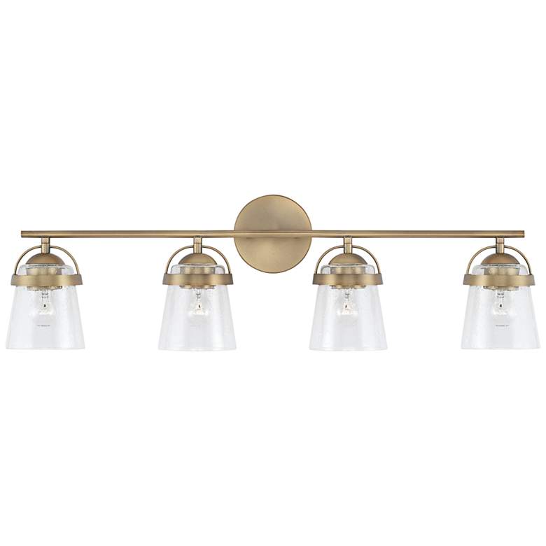 Image 2 Capital Madison 32 1/2 inch Wide Aged Brass 4-Light Bath Light