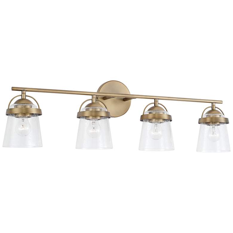 Image 4 Capital Madison 32 1/2 inch Wide Aged Brass 4-Light Bath Light more views