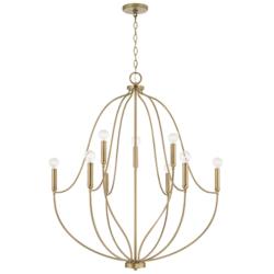 Capital Madison 32 1/2" Wide Aged Brass 9-Light Chandelier