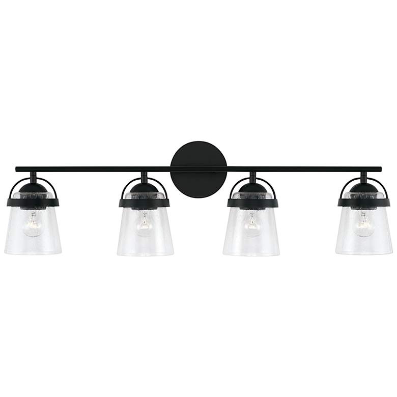 Image 2 Capital Madison 32 1/2 inch Wide Matte Black 4-Light Bath Light