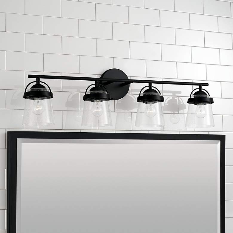 Image 1 Capital Madison 32 1/2" Wide Matte Black 4-Light Bath Light