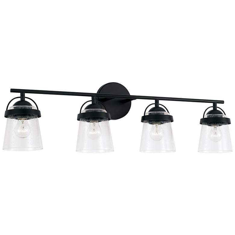 Image 4 Capital Madison 32 1/2 inch Wide Matte Black 4-Light Bath Light more views