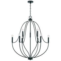 Capital Madison 32 1/2" Wide Matte Black 9-Light Chandelier