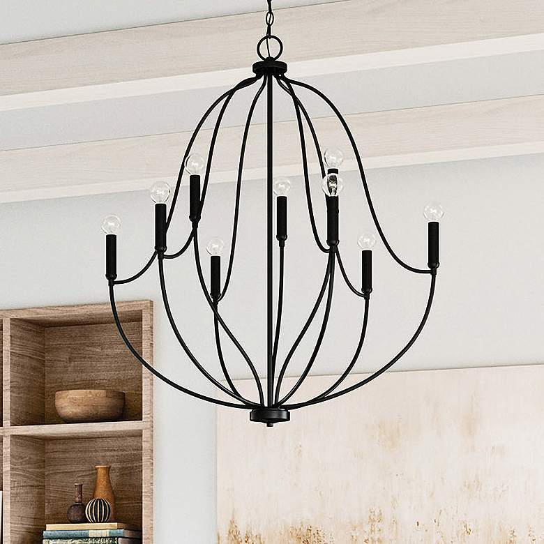Image 2 Capital Madison 32 1/2" Wide Matte Black 9-Light Chandelier