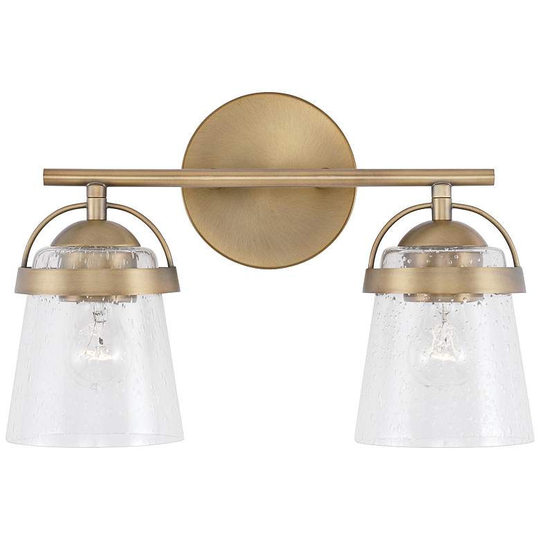Image 2 Capital Madison 9 1/2 inch High Aged Brass 2-Light Wall Sconce
