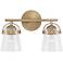 Capital Madison 9 1/2" High Aged Brass 2-Light Wall Sconce
