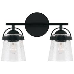 Capital Madison 9 1/2&quot; High Matte Black 2-Light Wall Sconce