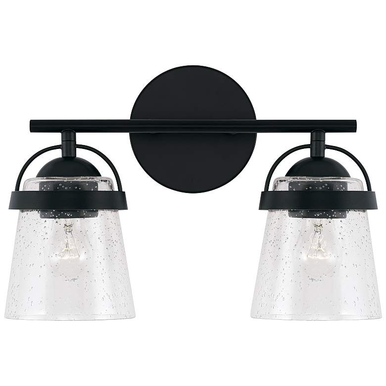Image 2 Capital Madison 9 1/2 inch High Matte Black 2-Light Wall Sconce