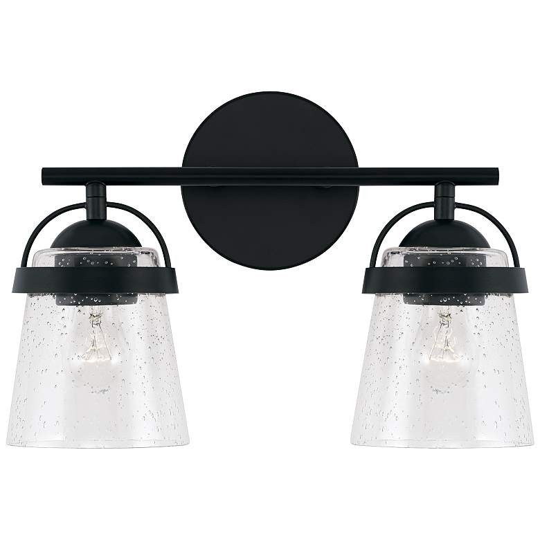 Image 2 Capital Madison 9 1/2" High Matte Black 2-Light Wall Sconce