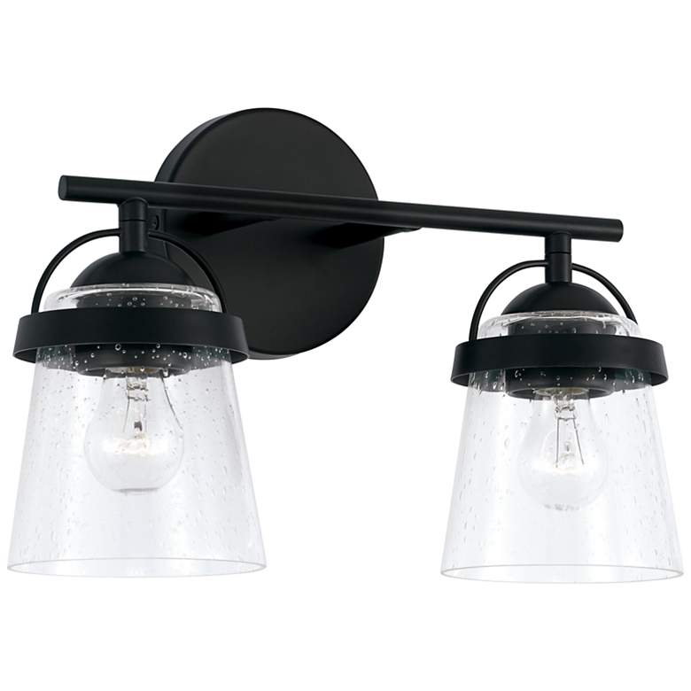Image 4 Capital Madison 9 1/2" High Matte Black 2-Light Wall Sconce more views
