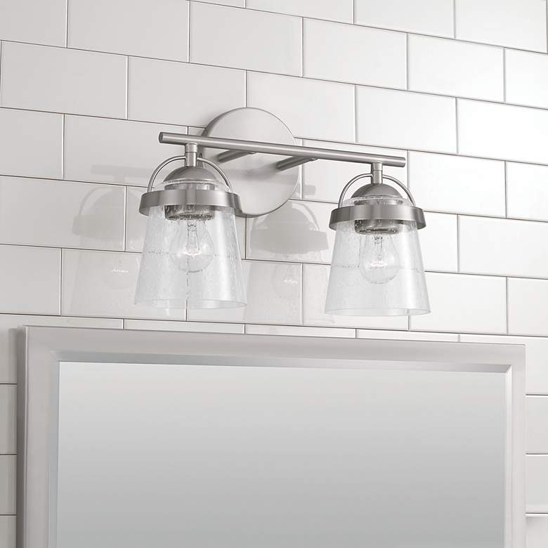 Image 1 Capital Madison 9 1/2"H Brushed Nickel 2-Light Wall Sconce