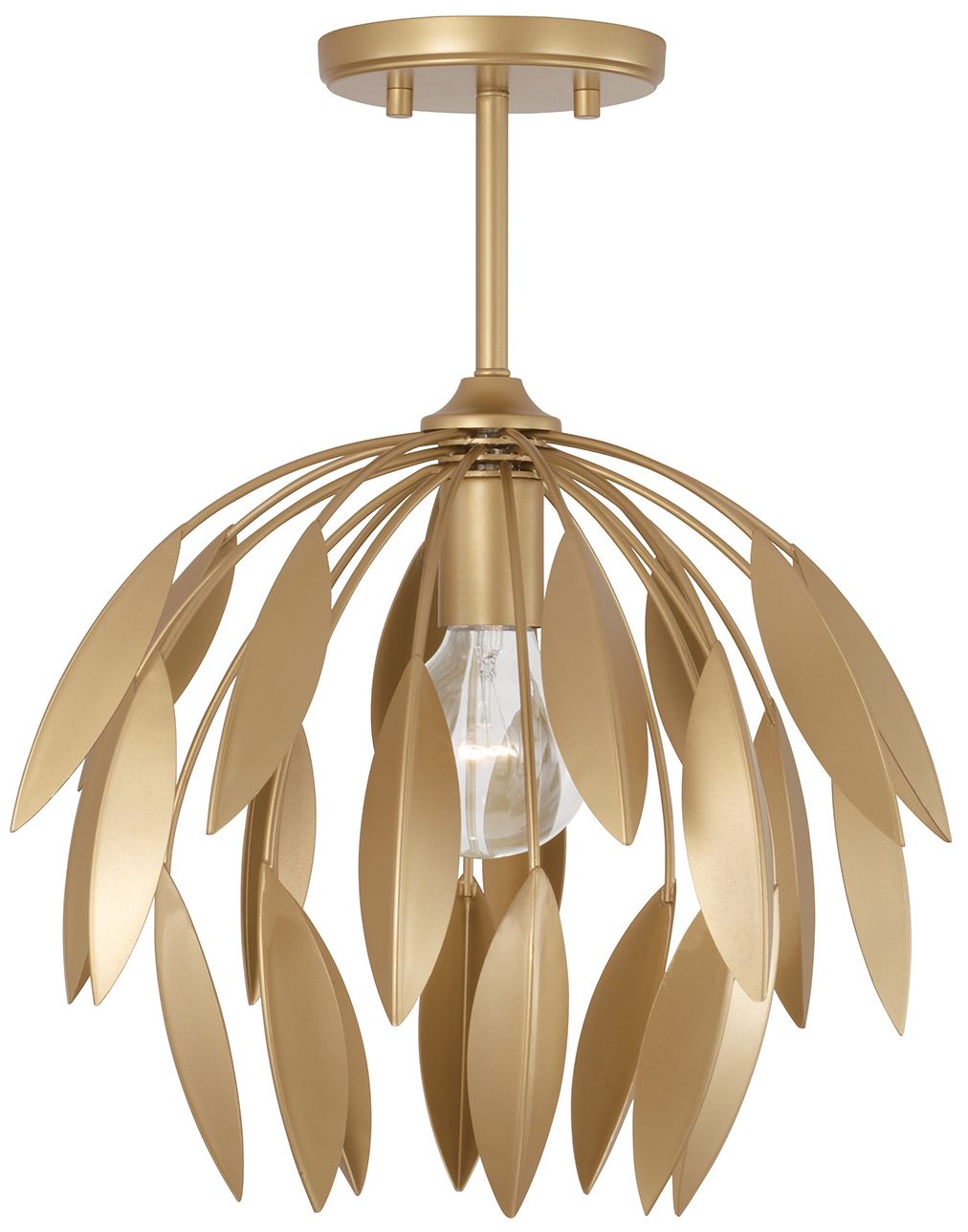 Capital Margeaux 14" Wide Buffed Gold Pendant