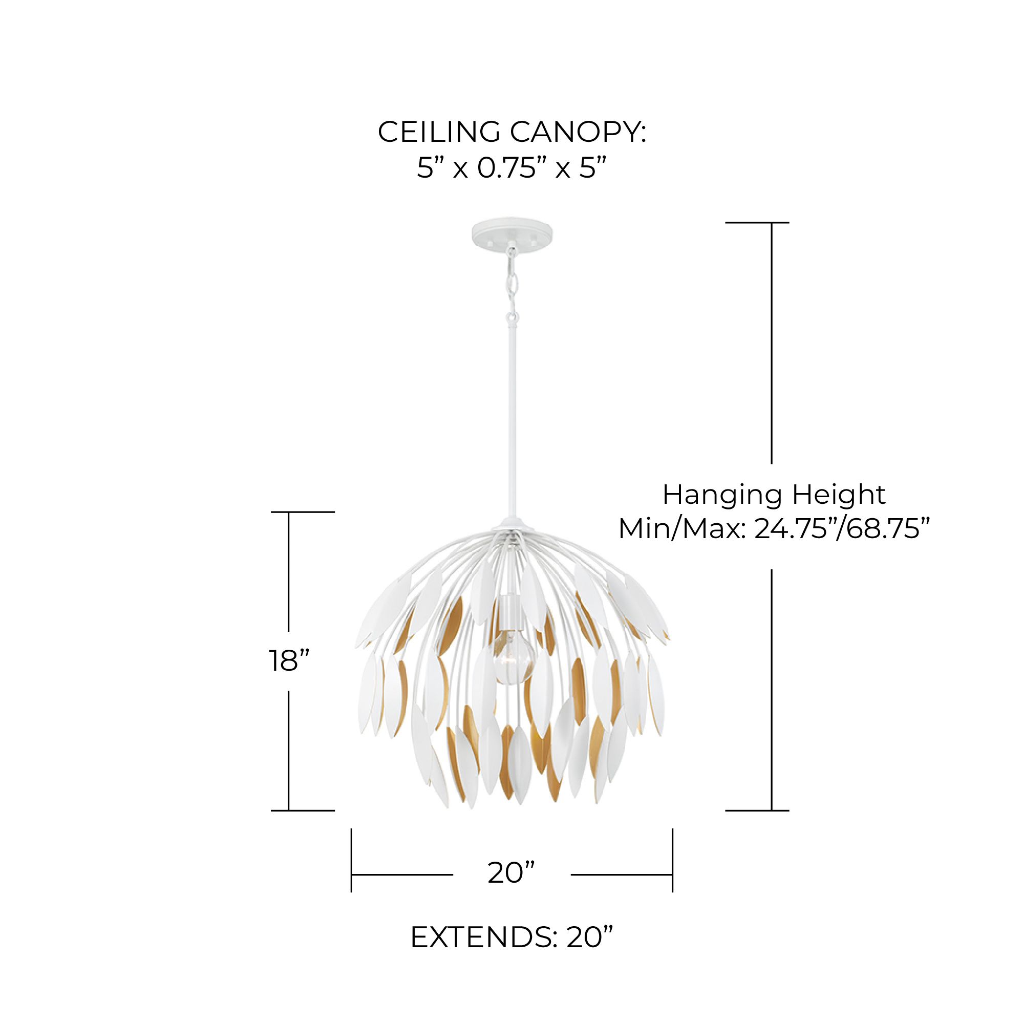 Capital Margeaux 20" Wide Matte White Pendant Light