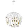 3_Capital Margeaux 28"W Matte White and Gold 5-Light Pendant