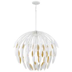 Capital Margeaux 28"W Matte White and Gold 5-Light Pendant