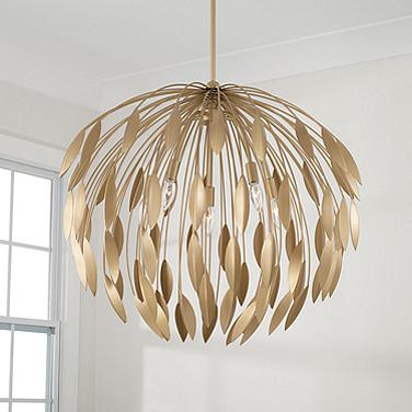 Capital Margeaux 28" Wide Bufted Gold Metal 5-Light Pendant