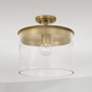 1_Capital Mason 13 1/4" Wide Aged Brass Ceiling Light