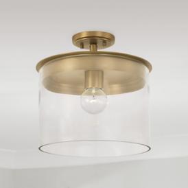 Capital Mason 13 1/4" Wide Aged Brass Ceiling Light Capital Mason 13 1/4" Wide Aged Brass Ceiling Light