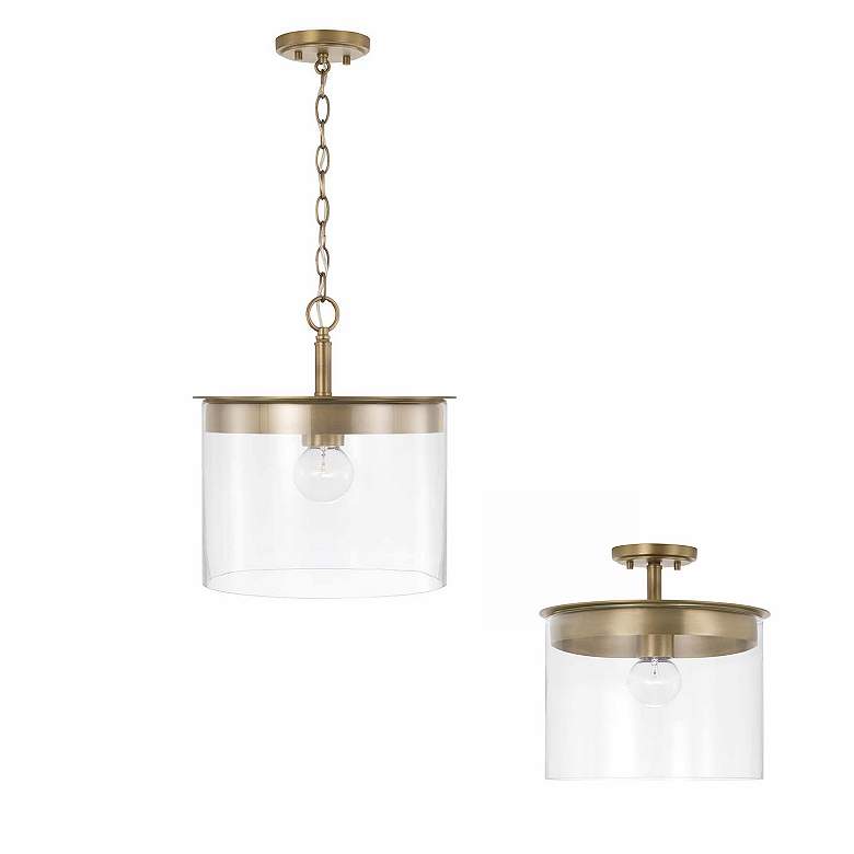 Image 6 Capital Mason 13 1/4" Wide Aged Brass Ceiling Light more views