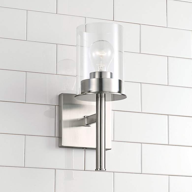 Image 1 Capital Mason 13" High Brushed Nickel Wall Sconce