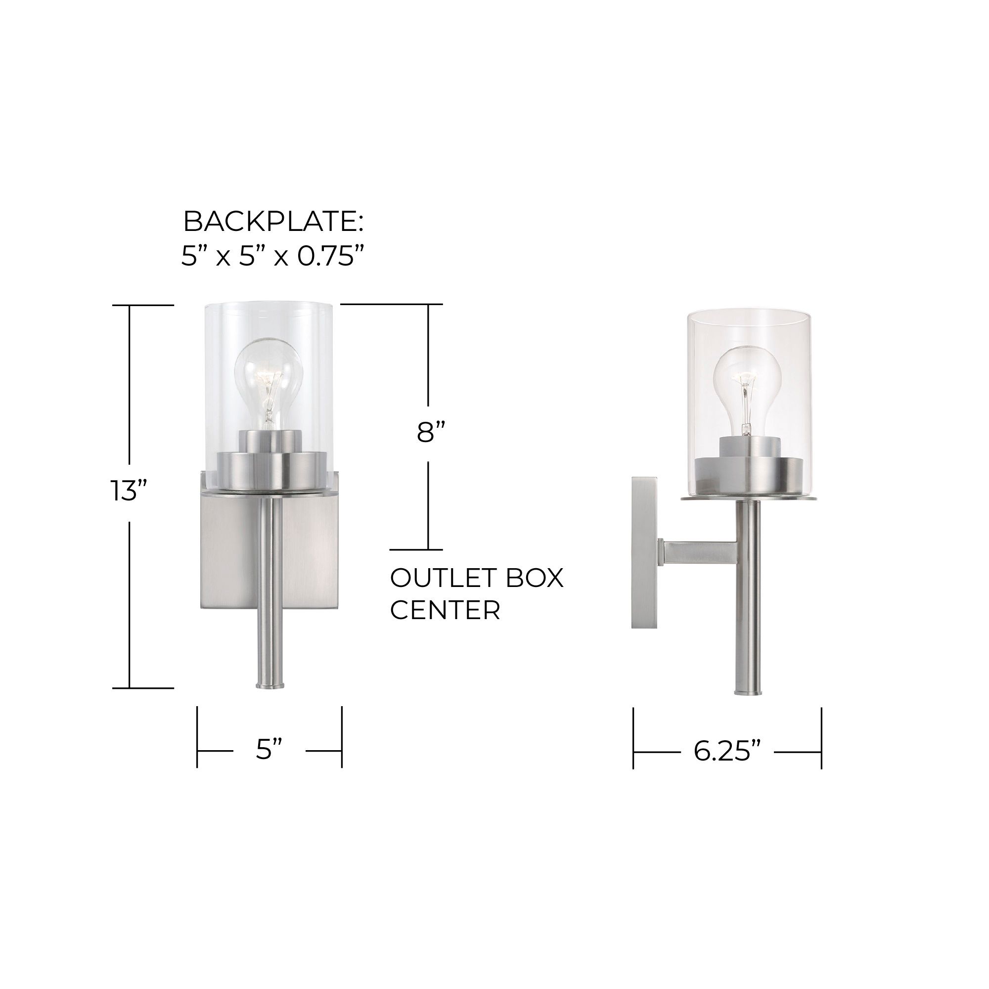 Capital Mason 13" High Brushed Nickel Wall Sconce
