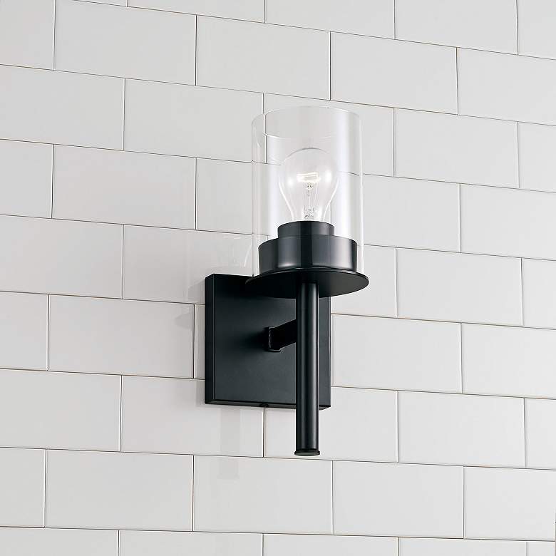 Image 2 Capital Mason 13" High Matte Black Wall Sconce