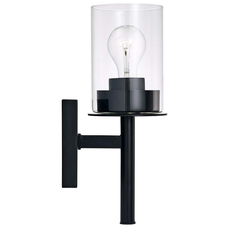 Image 5 Capital Mason 13" High Matte Black Wall Sconce more views