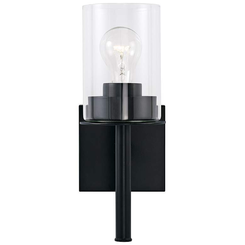 Image 6 Capital Mason 13" High Matte Black Wall Sconce more views