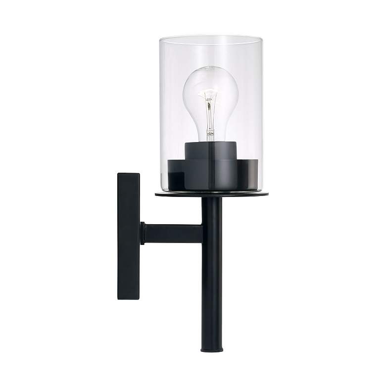 Image 7 Capital Mason 13" High Matte Black Wall Sconce more views
