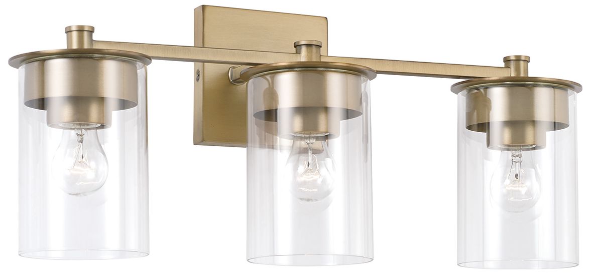 Image 2 Capital Mason 21 1/4"W Aged Brass 3-Light Vanity Bath Light