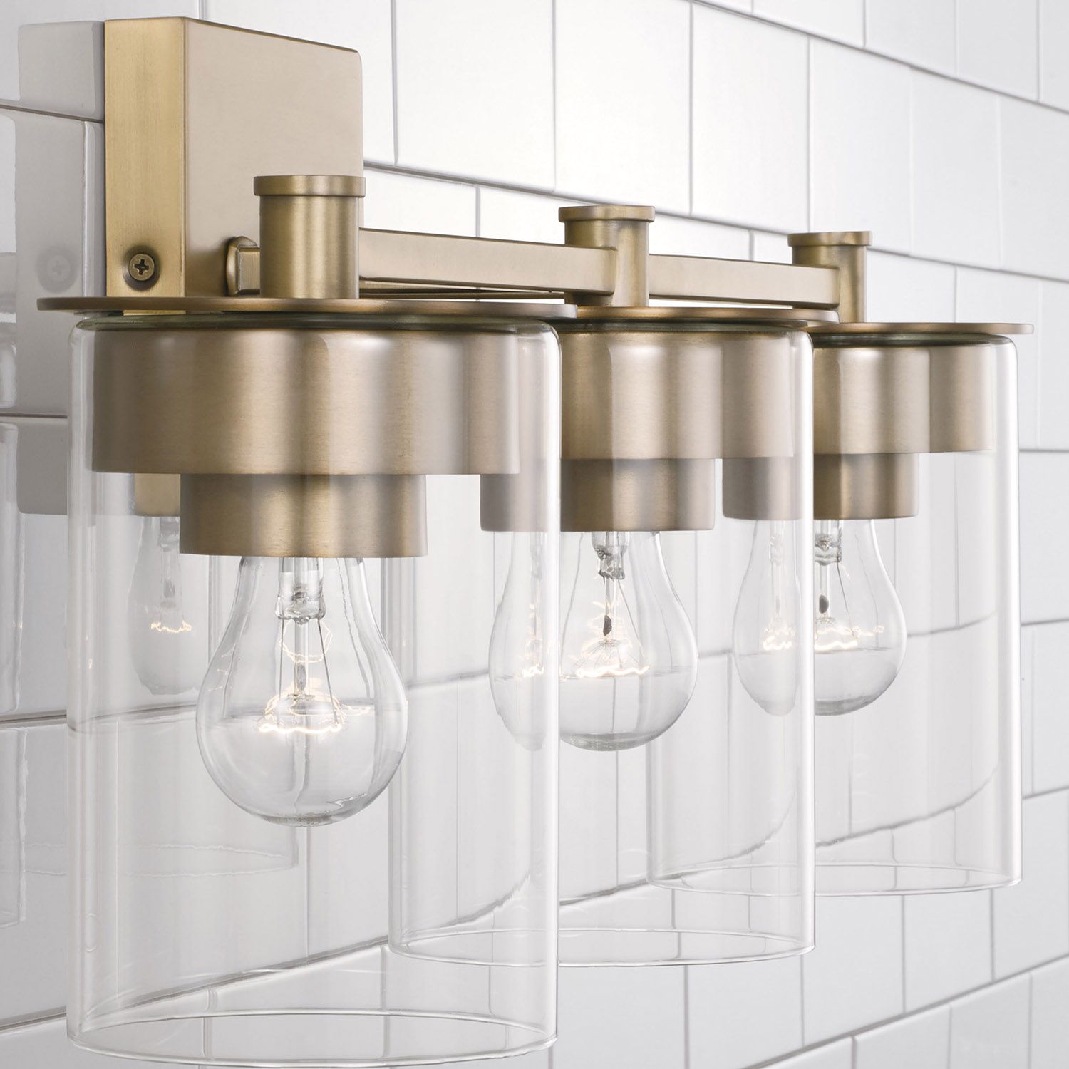 Image 3 Capital Mason 21 1/4"W Aged Brass 3-Light Vanity Bath Light more views