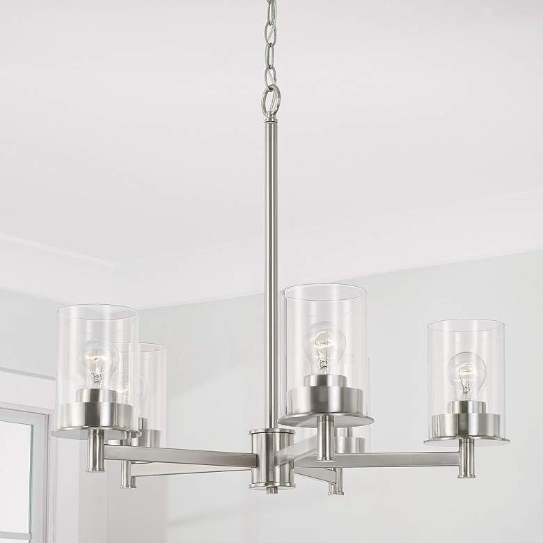 Image 1 Capital Mason 26" Wide Brushed Nickel 5-Light Chandelier