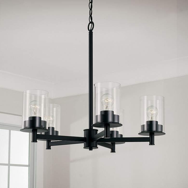 Image 1 Capital Mason 26" Wide Matte Black 5-Light Chandelier