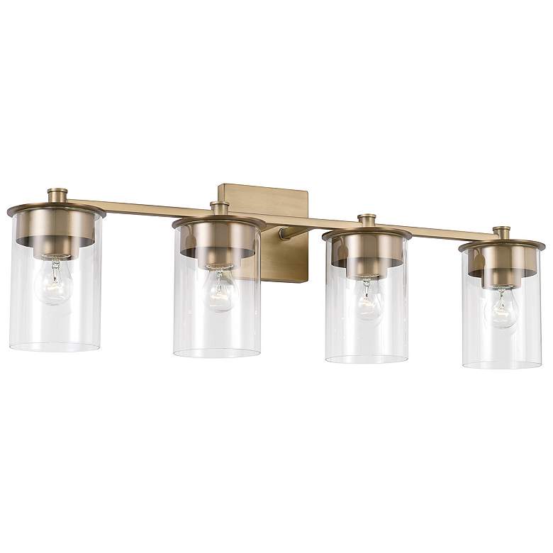 Image 2 Capital Mason 29 1/2"W Aged Brass 4-Light Vanity Bath Light