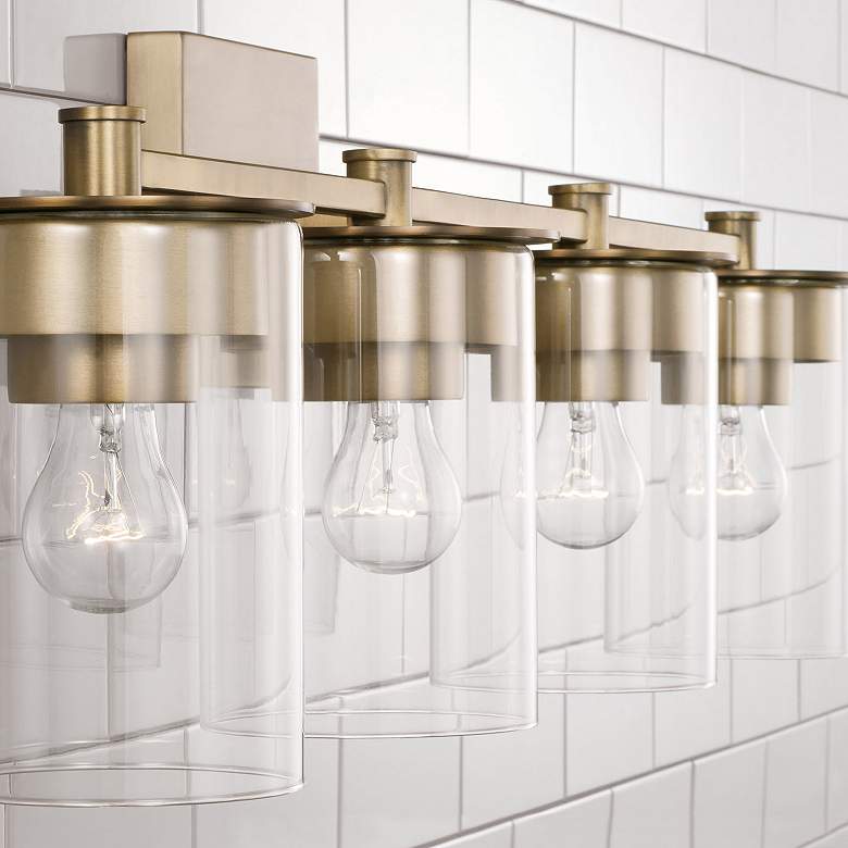 Image 4 Capital Mason 29 1/2"W Aged Brass 4-Light Vanity Bath Light more views