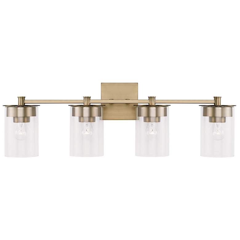Image 5 Capital Mason 29 1/2"W Aged Brass 4-Light Vanity Bath Light more views