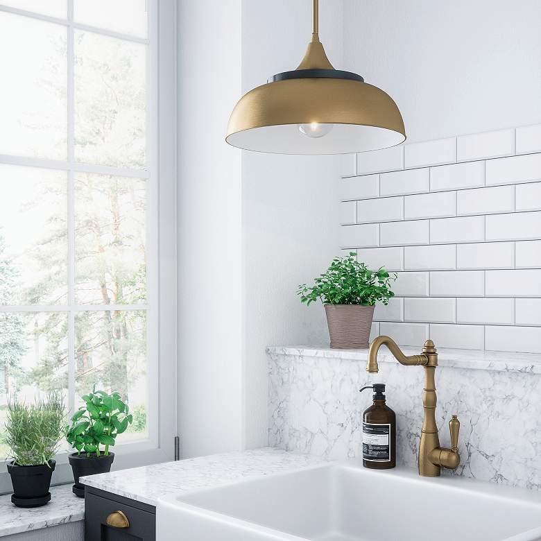 Image 2 Capital Max 14 1/2" Wide Brass Pendant Light more views