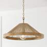1_Capital Maya 19 3/4" Matte Brass and Natural Jute Cone Ceiling Light