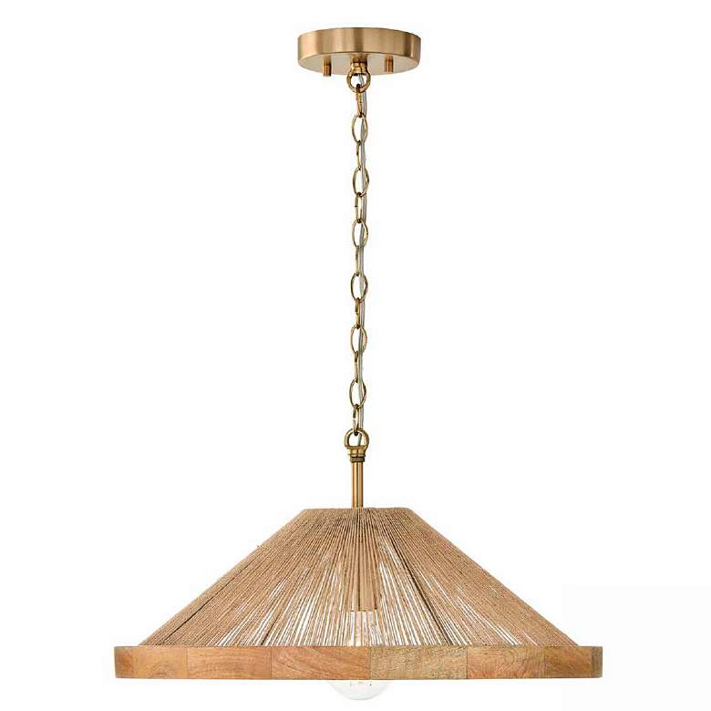 Image 4 Capital Maya 19 3/4" Matte Brass and Natural Jute Cone Ceiling Light more views