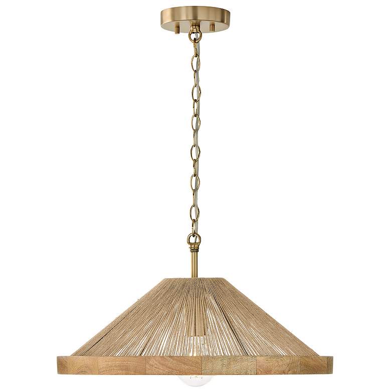 Image 5 Capital Maya 19 3/4" Matte Brass and Natural Jute Cone Ceiling Light more views
