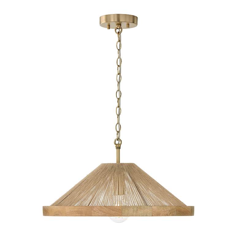 Image 6 Capital Maya 19 3/4" Matte Brass and Natural Jute Cone Ceiling Light more views