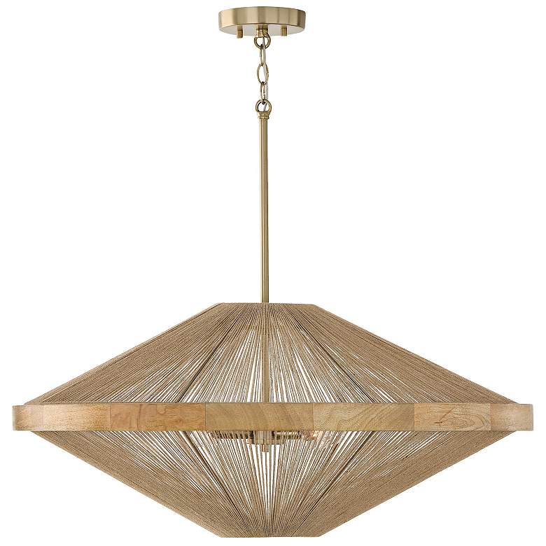 Image 2 Capital Maya 31"W Matte Brass and Jute Rope Pendant Light