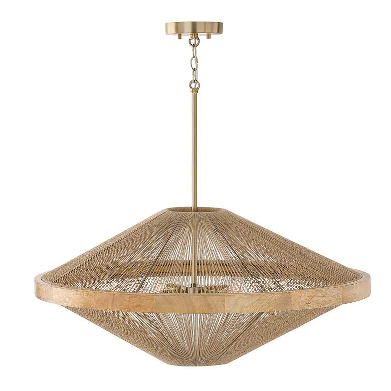 Image 7 Capital Maya 31"W Matte Brass and Jute Rope Pendant Light more views