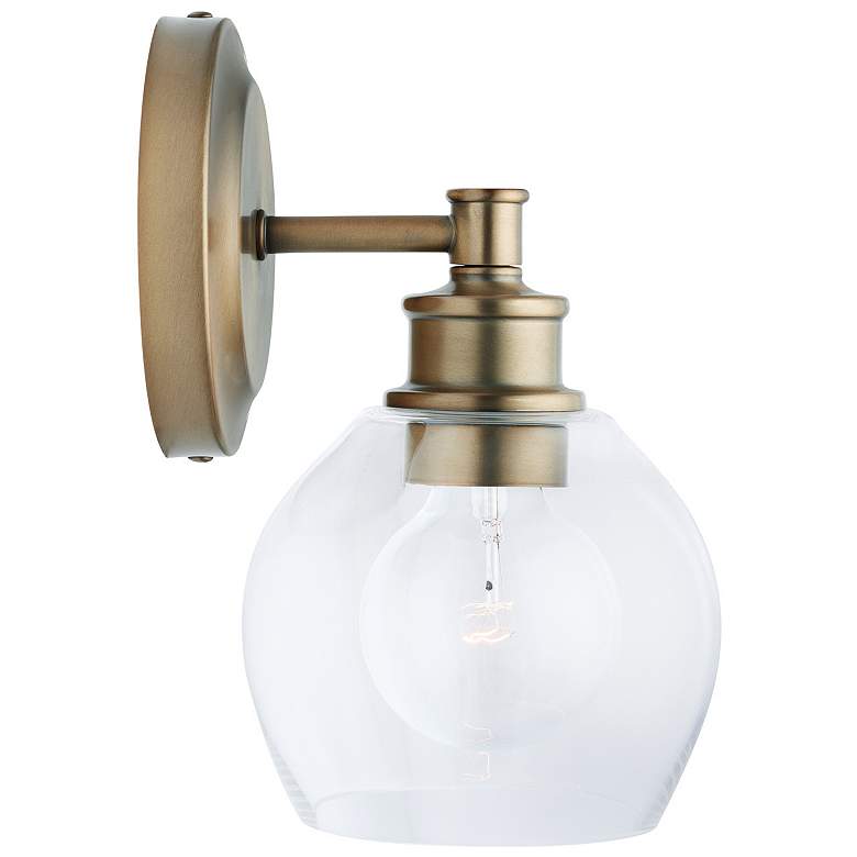 Image 3 Capital Mid Century 9 3/4" High Aged Brass Wall Sconce more views