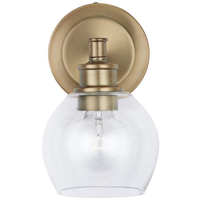 Image 5 Capital Mid Century 9 3/4" High Aged Brass Wall Sconce more views