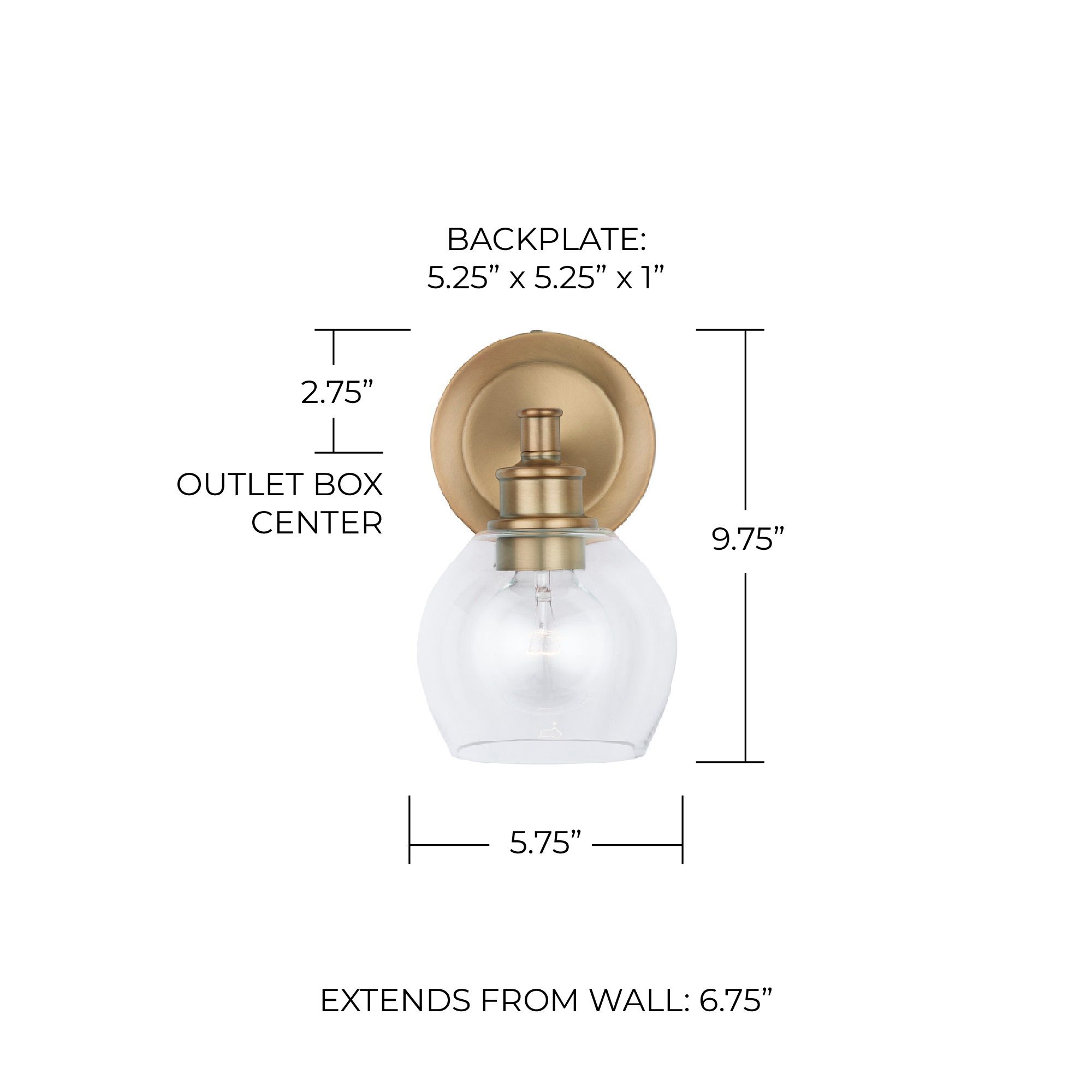 Image 6 Capital Mid Century 9 3/4" High Aged Brass Wall Sconce more views