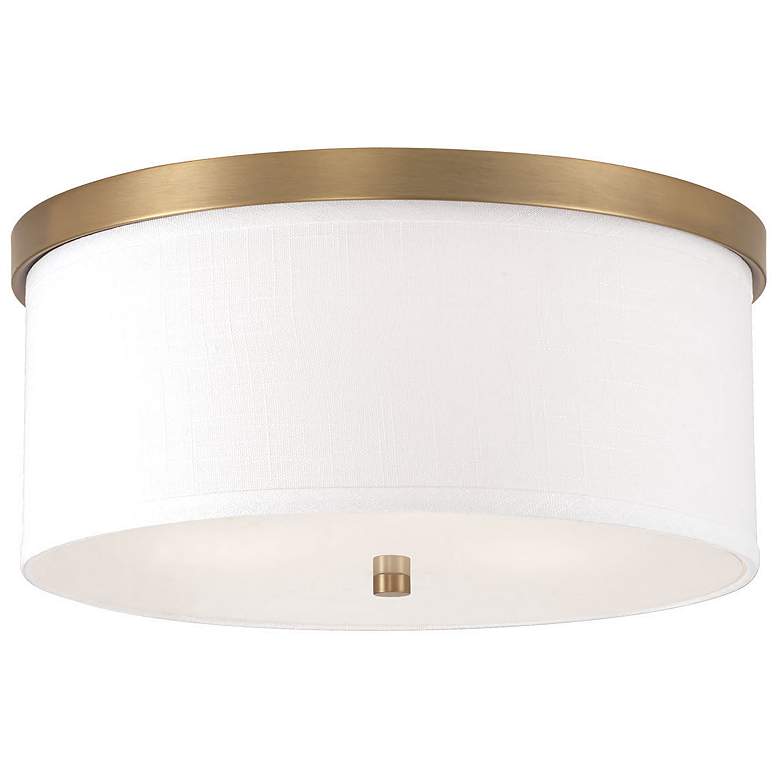 Image 2 Capital Midtown 15 3/4" Wide Aged Brass Drum Ceiling Light